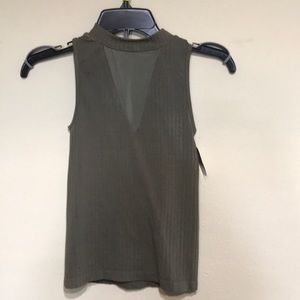 Olive sleeveless top